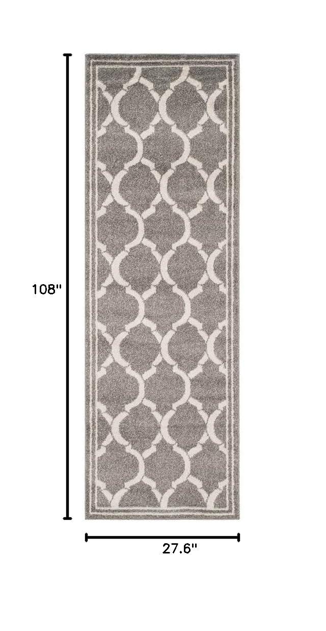 Amherst AMT415 Power Loomed Indoor Runner Rug - Dark Grey/Beige - 2'3"x9' - Safavieh