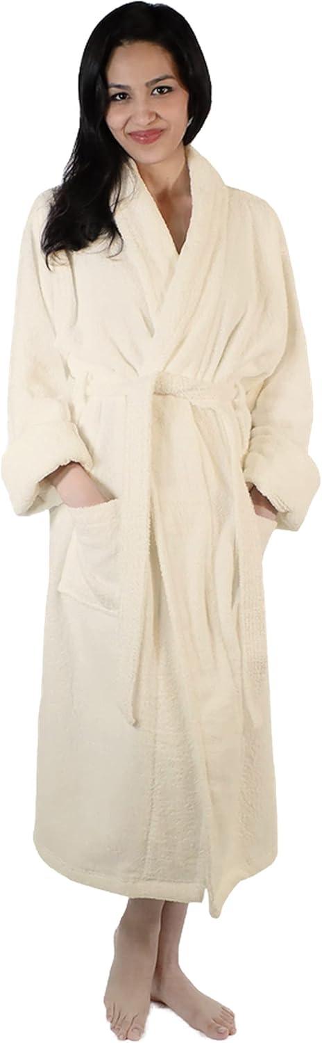 Mid-Calf 100% Turkish Cotton Terry Cloth Bathrobe with Pockets