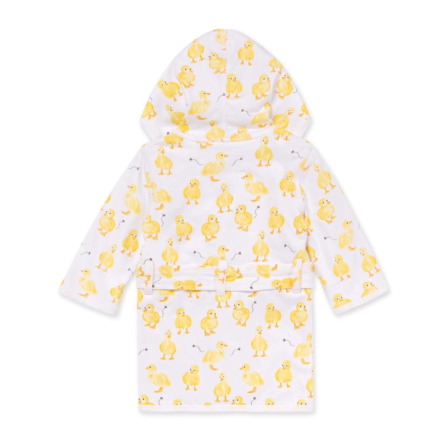 Organic Cotton Baby Hooded Robe with Little Ducks Print