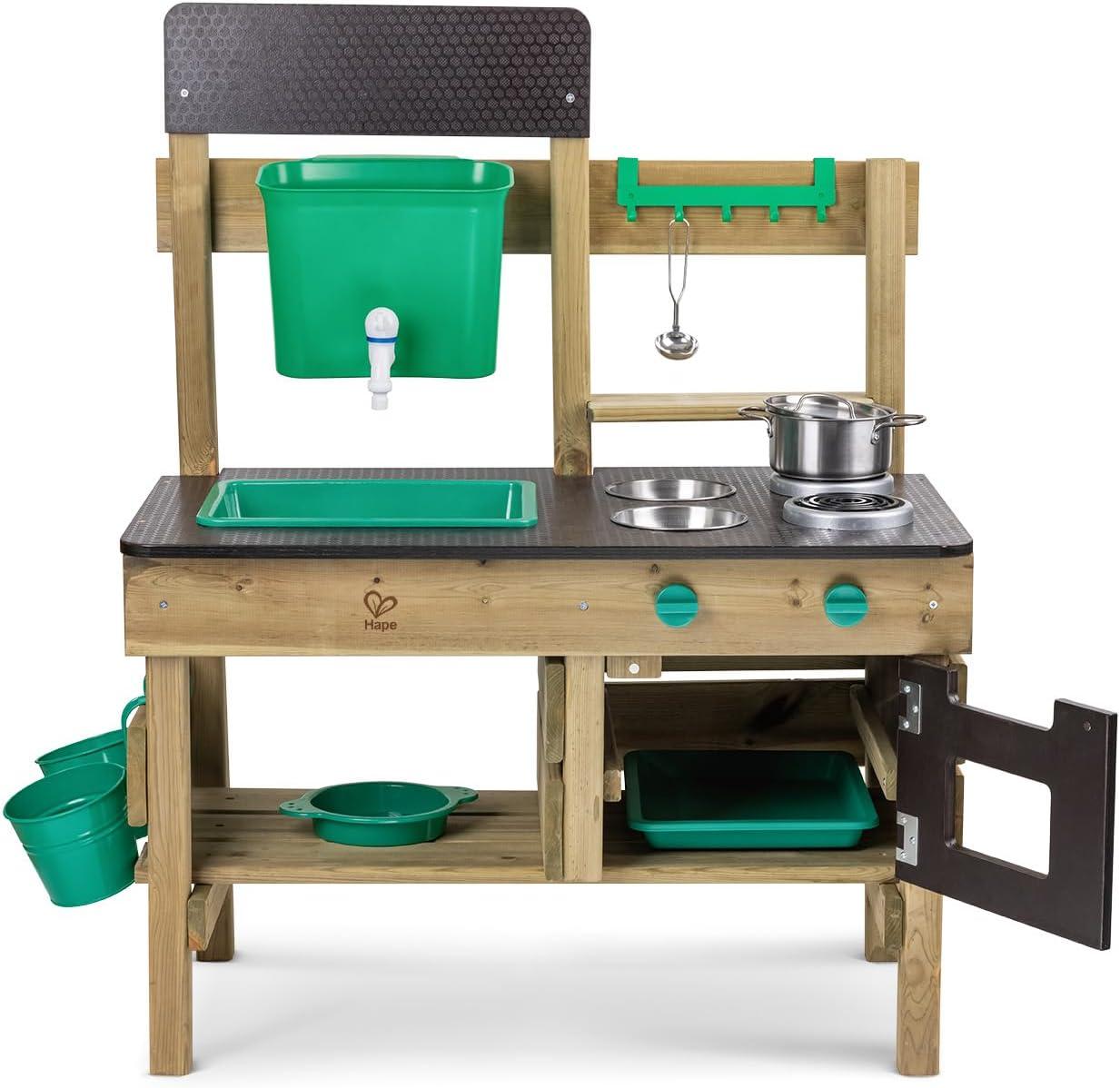 Hape Wood & Stainless Steel Outdoor Play Kitchen With Accessories