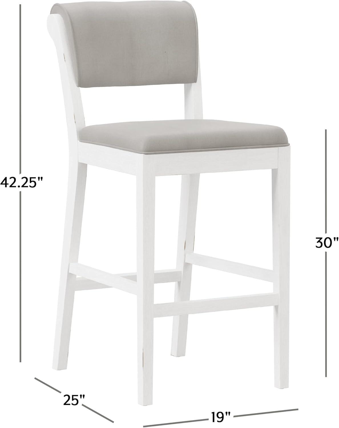Clarion Wood and Upholstered Panel Back Counter Height Stool Sea White - Hillsdale Furniture