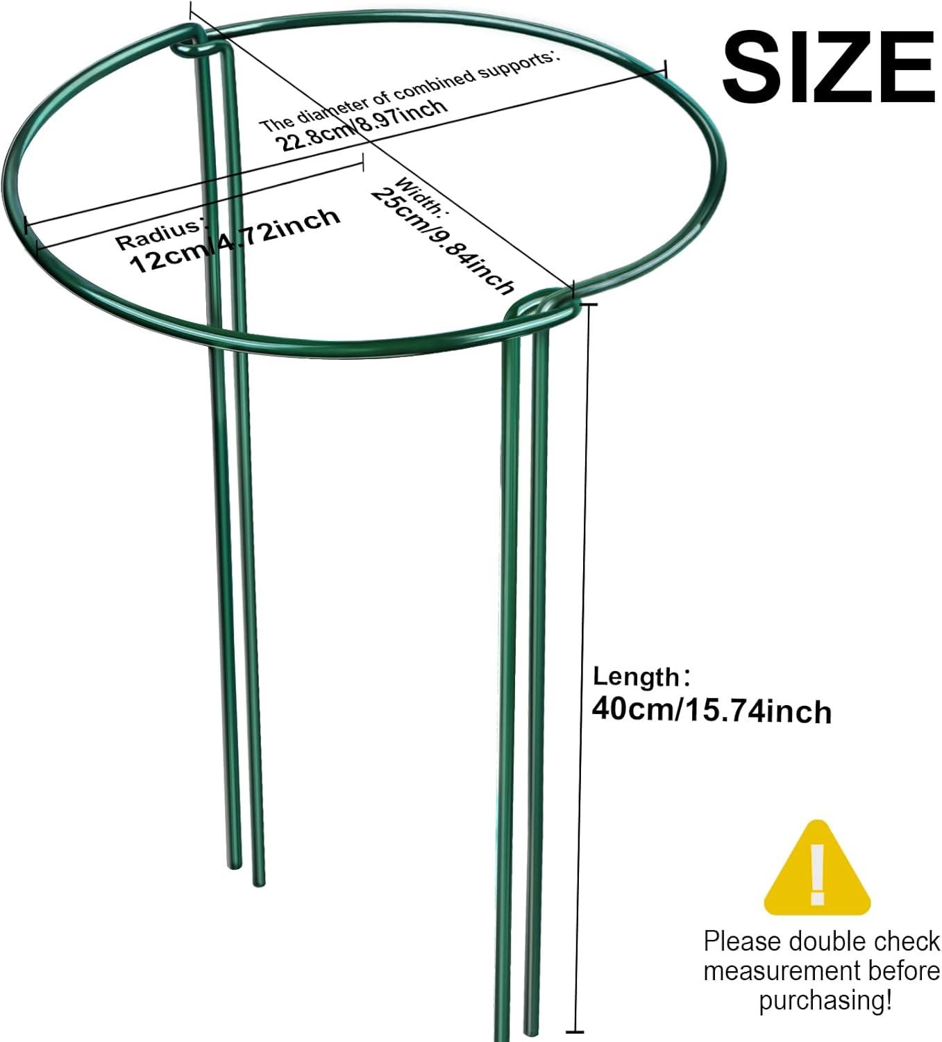 LEOBRO Plant Support Stakes, 6PCS Plant Stakes, Plant Support, Garden Stakes, Peony Cages and Supports, Plant Supports for Outdoor Plants, Monstera Tomato Hydrangea Support Cage, 9.8" W x 15.7" H C48