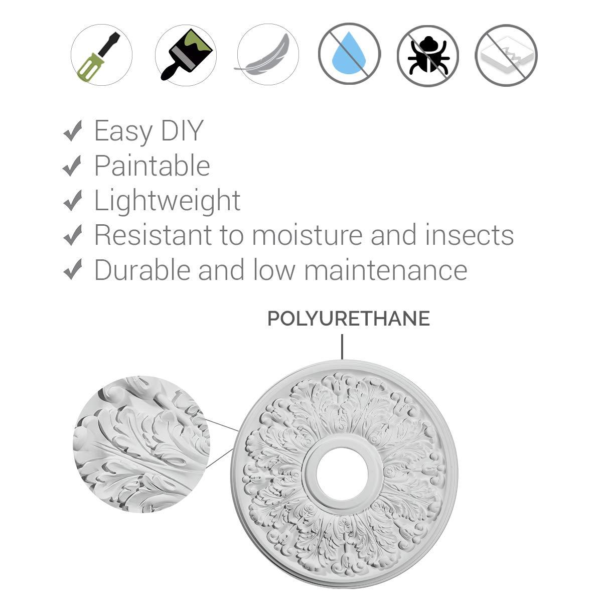 Bradford 12.5"H x 12.5"W x 0.75"D Ceiling Medallion