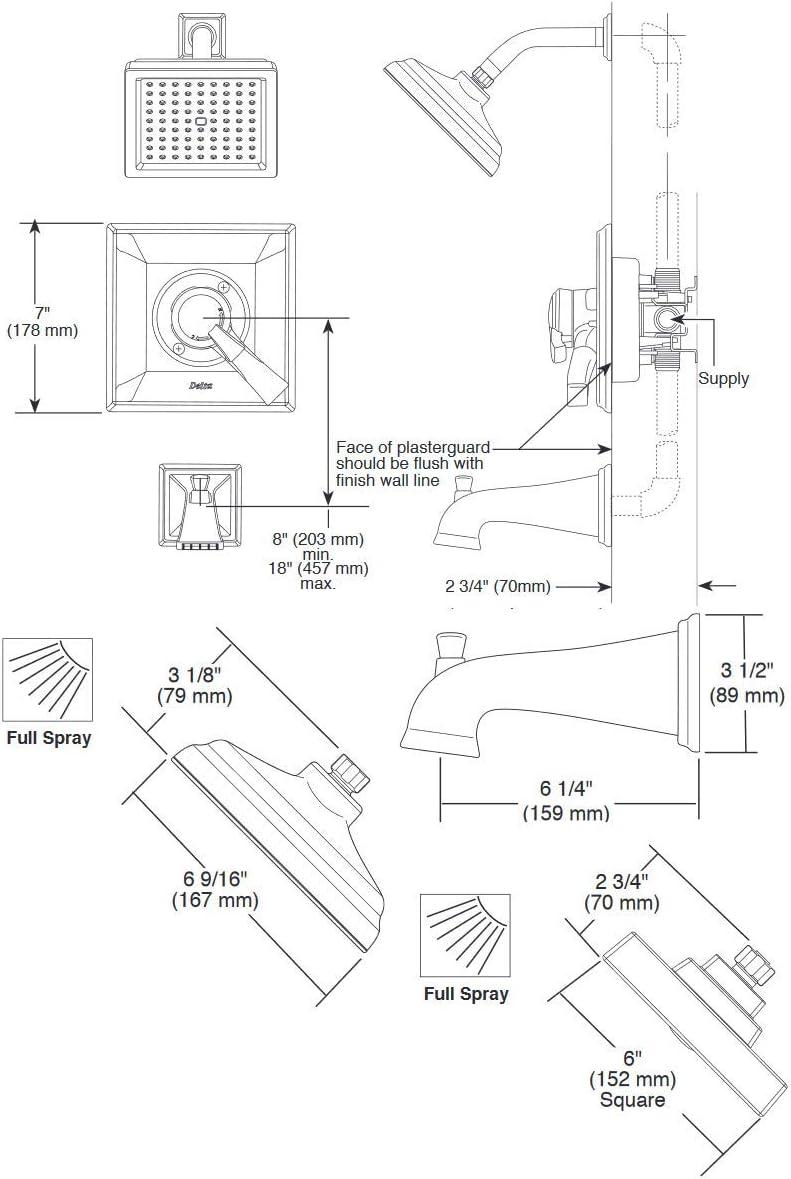 Dryden Tub and Shower Faucet with H2Okinetic Technology