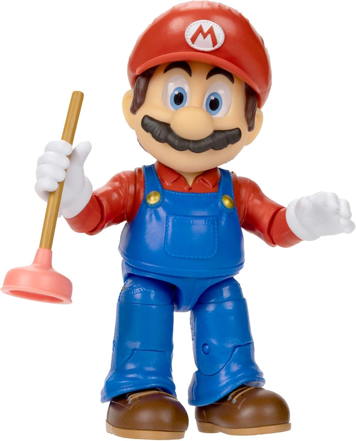 Nintendo The Super Mario Bros. Movie Mario Figure with Plunger Accessory