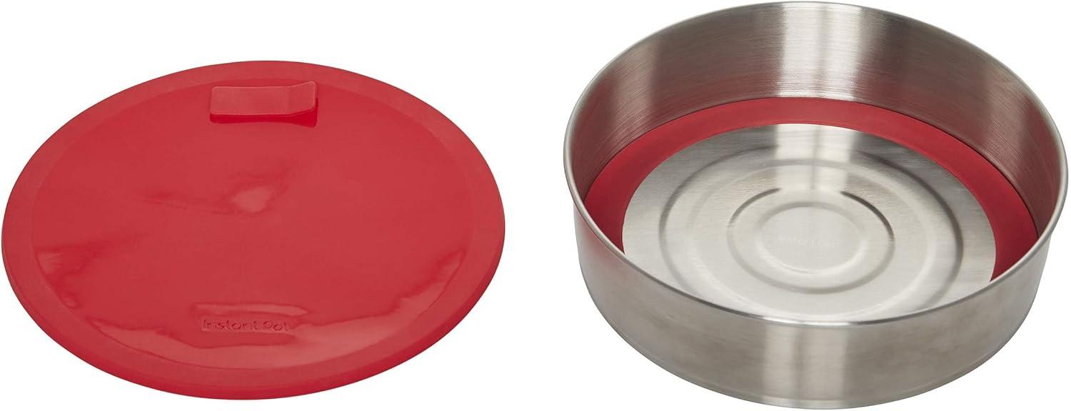 Red Stainless Steel Non-Stick Round Cake Pan with Lid