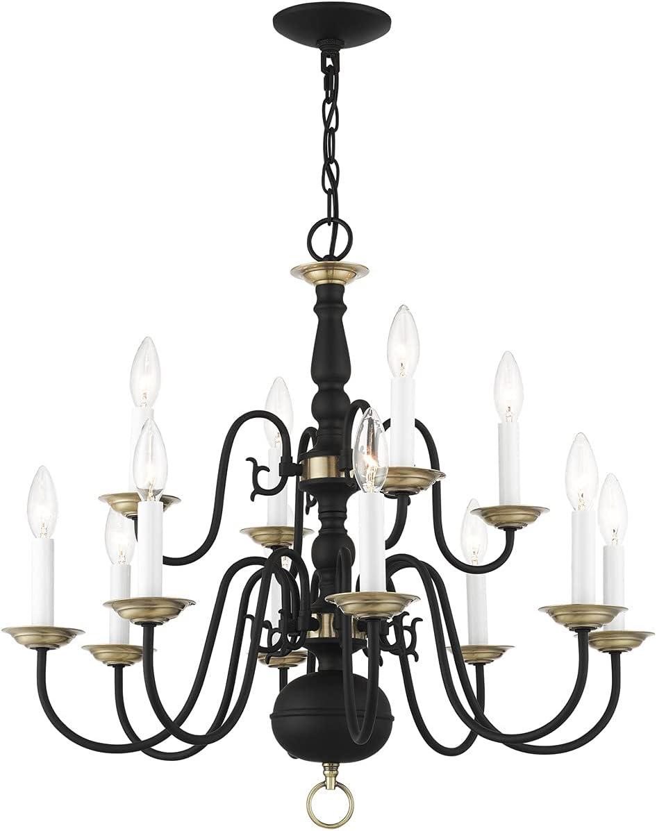 Livex Lighting Williamsburgh 12 - Light Chandelier in  Black