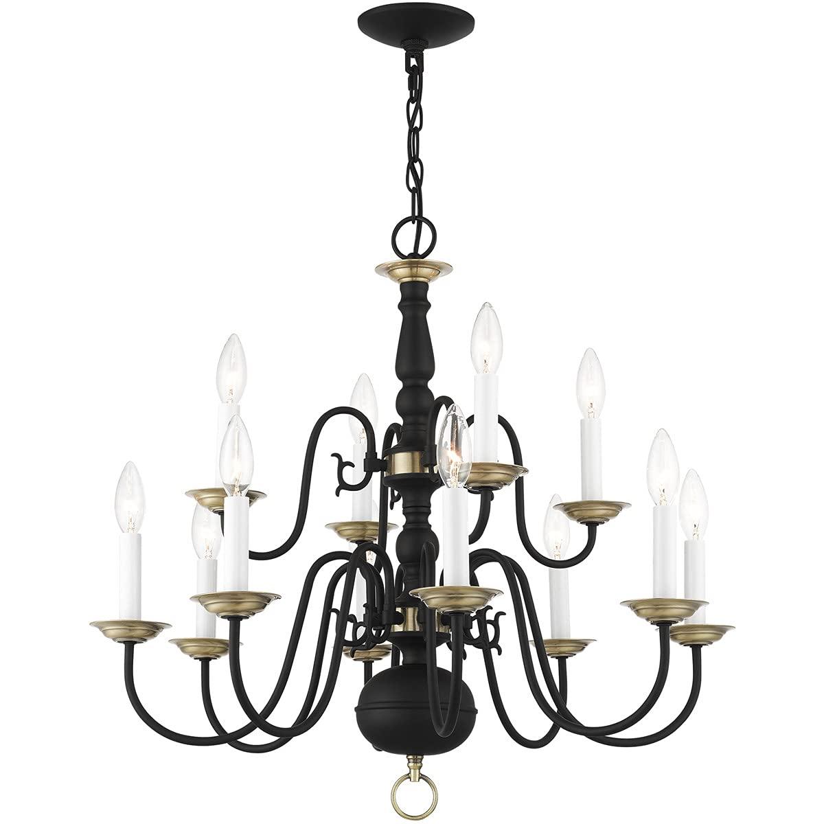 Livex Lighting Williamsburgh 12 - Light Chandelier in  Black