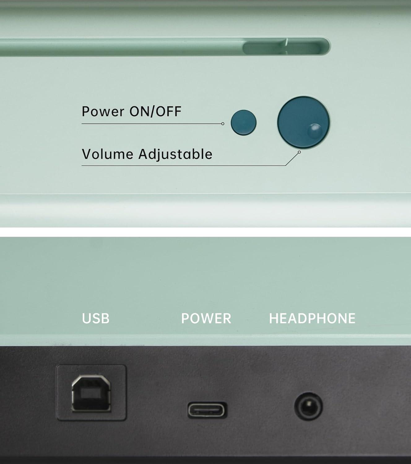 The ONE Smart Keyboard COLOR 61 Lighted Keys Piano Keyboard, Electric Piano for Beginners with 256 Tones, 64 Polyphony, Built-in LED Lights & Apps, Supports USB MIDI/Headphones (Purple)