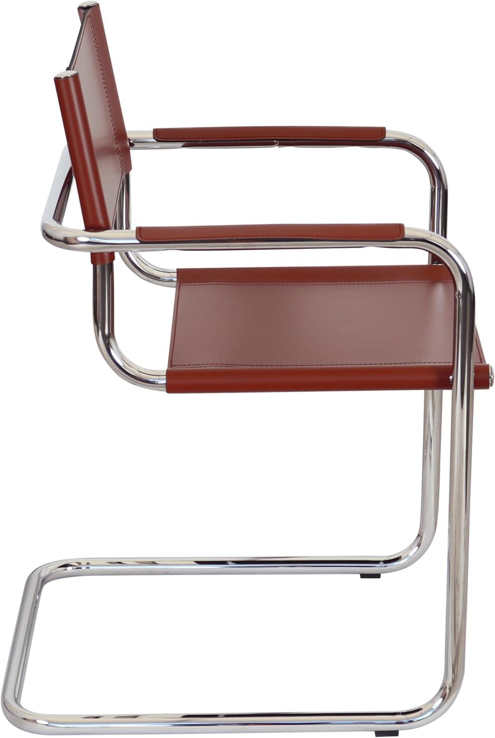Breuer Chair Company Mart Stam Cantilever Armchair Arm Chair w/ Chrome-Plated Steel Frame (Various Bonded Leather Colors)