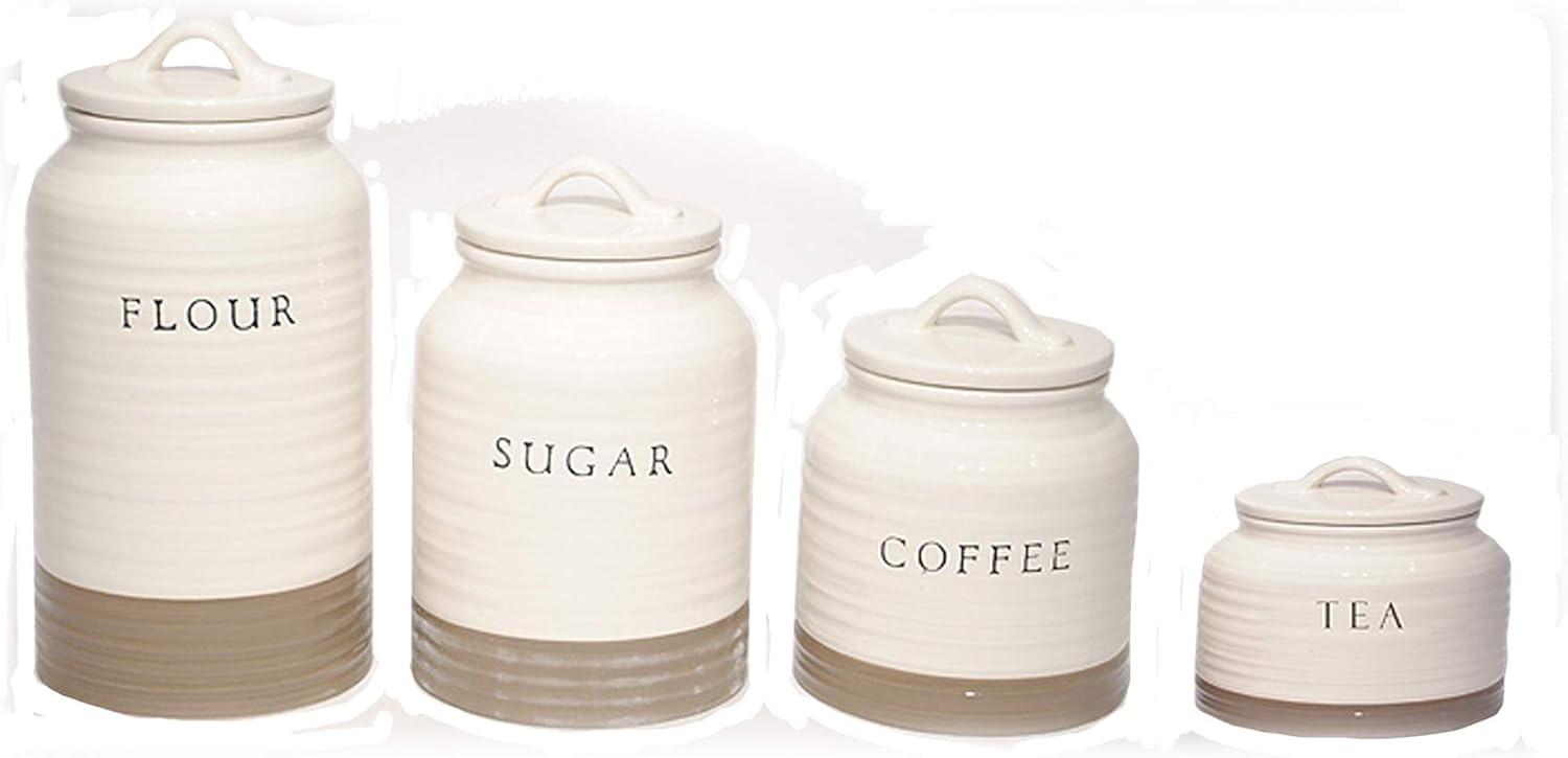 Ceramic / Porcelain Canister - Set of 4 (Set of 4)