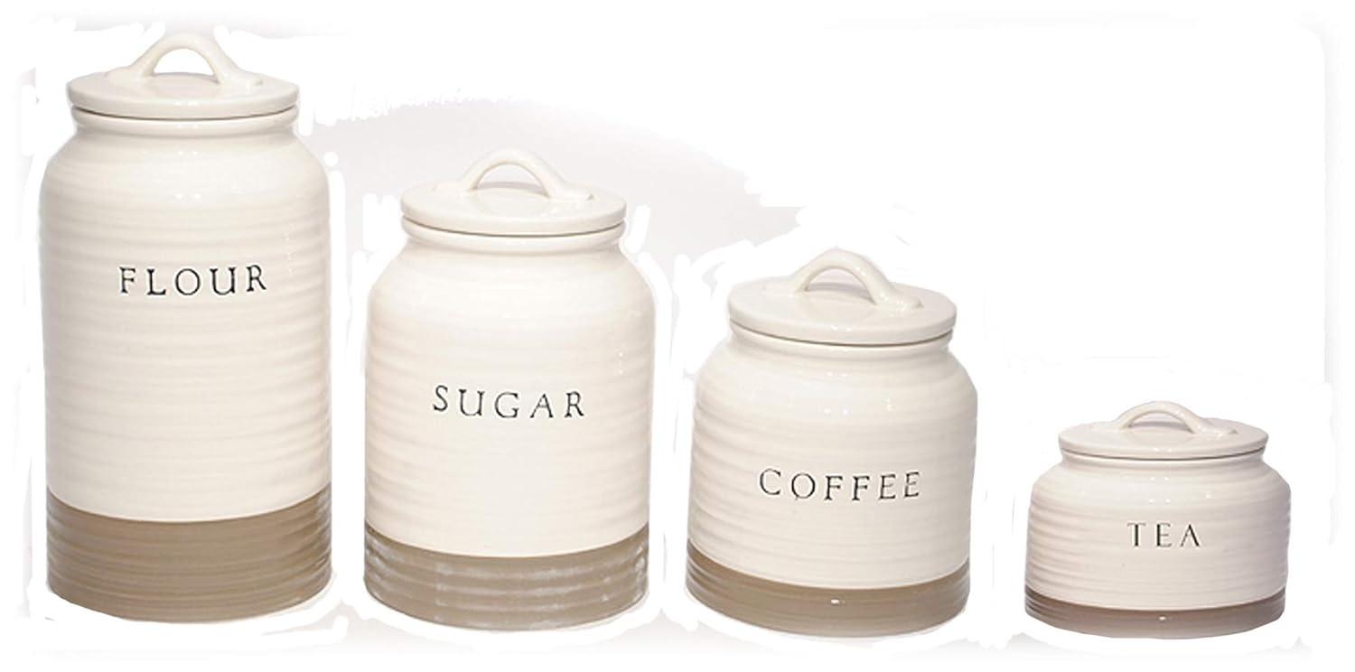 Love Happy Creations LLC Ceramic / Porcelain Canister - Set of 4 (Set of 4)
