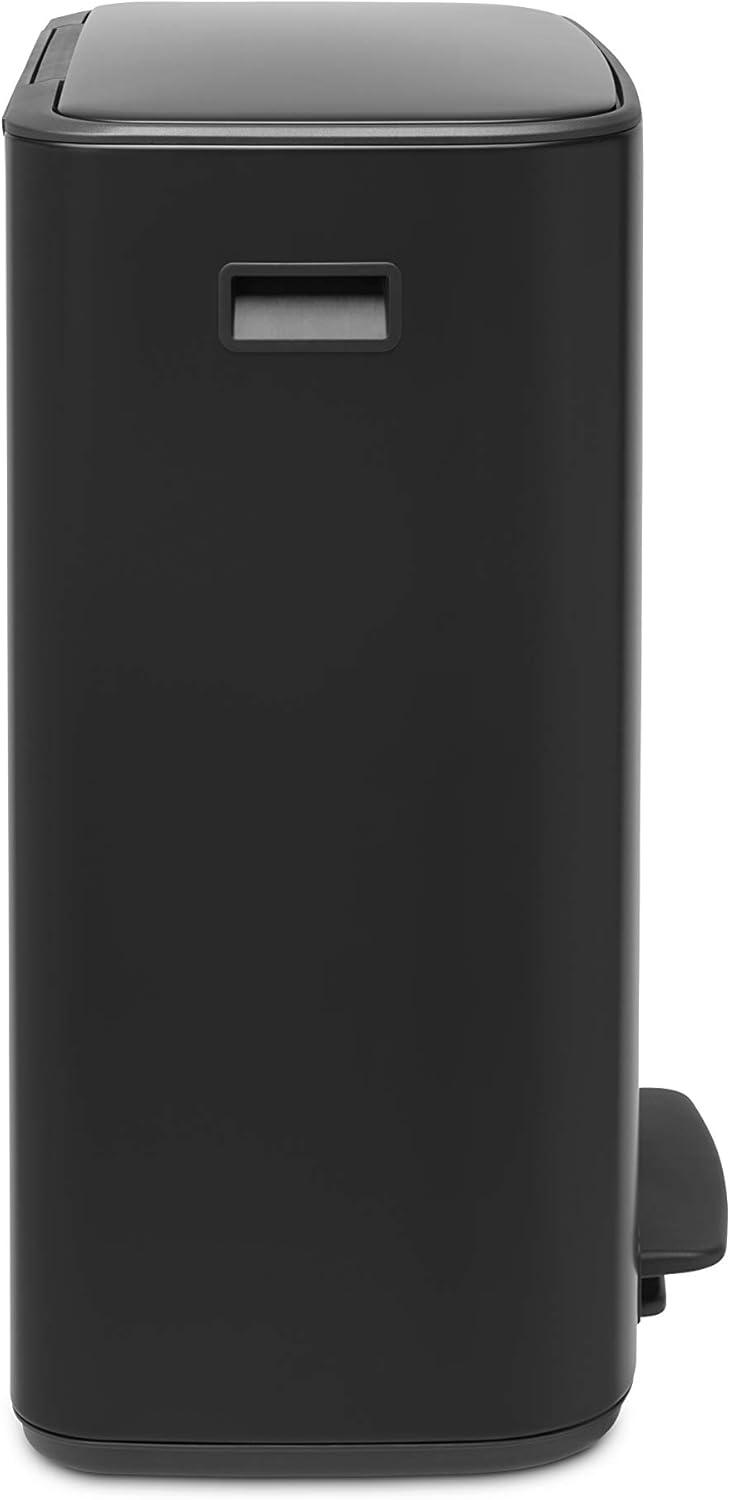 Brabantia Bo Step On Trash Can, Matte Black, 16 Gallon