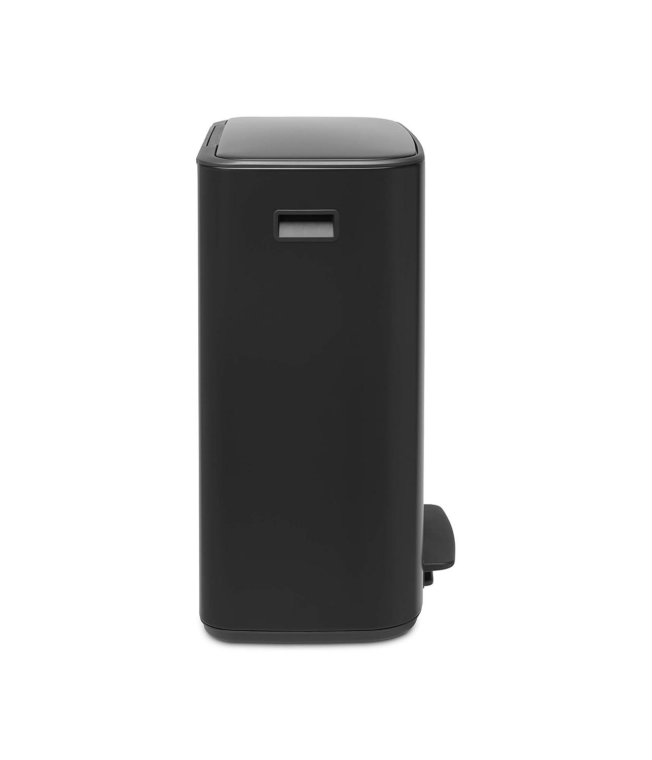 Brabantia Bo Step On Trash Can, Matte Black, 16 Gallon