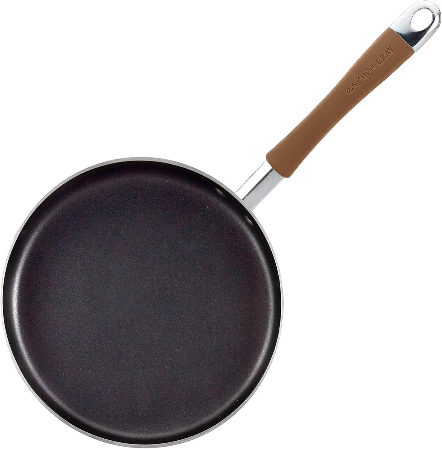 Rachael Ray Cucina Juego de Ollas y Sartenes Antiadherentes, 12 Piezas, Marrón Hongo