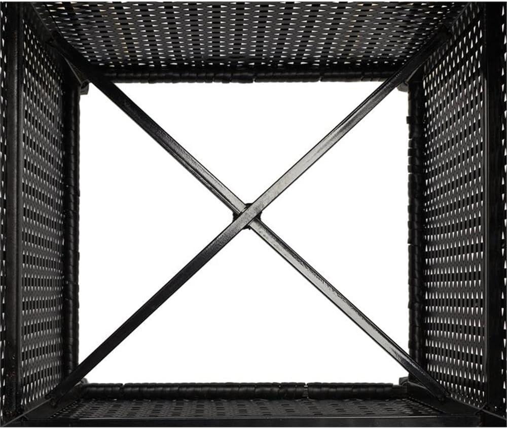 Mazeli Outdoor Trash Can - Black - Safavieh