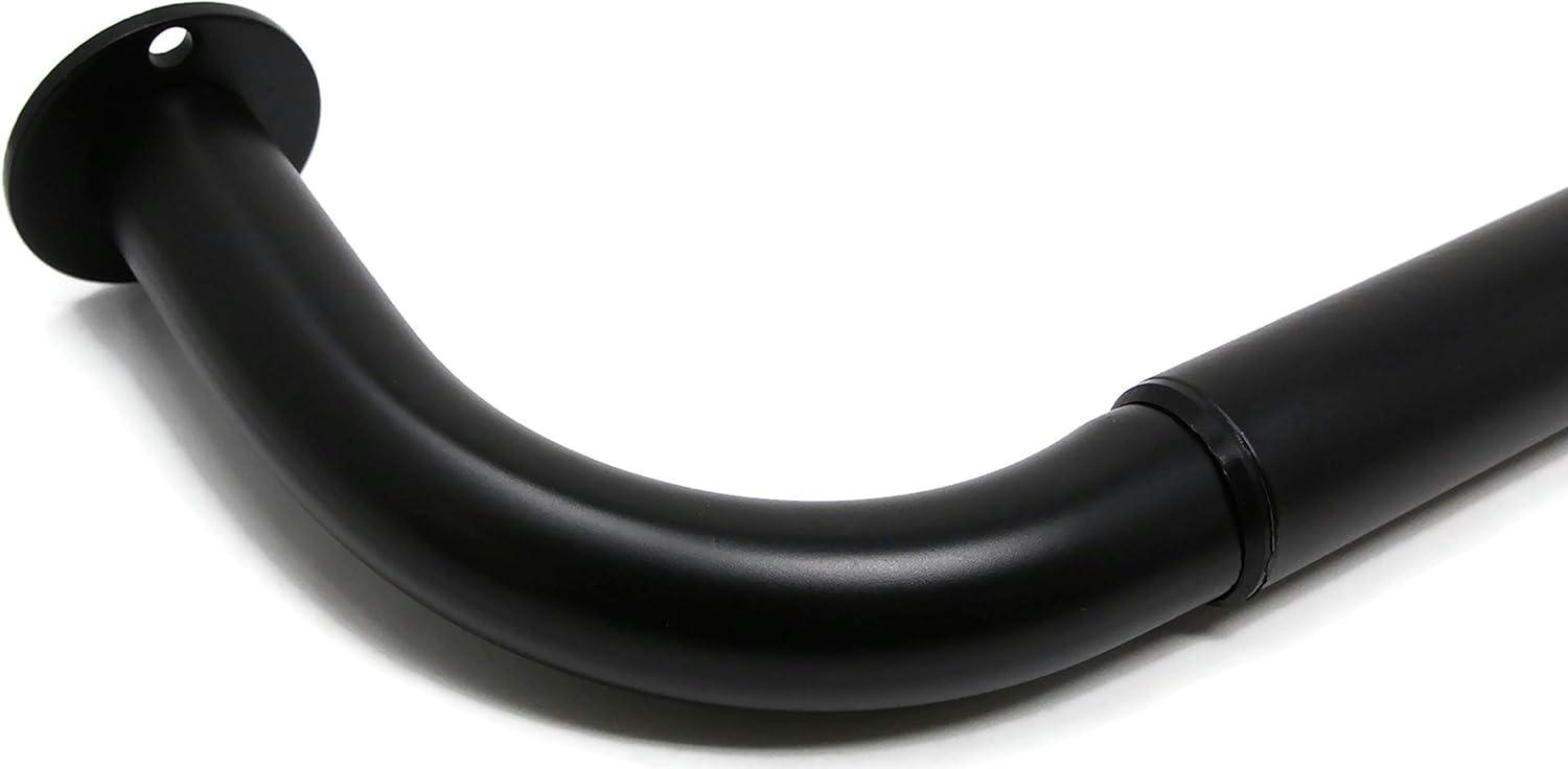 Energy-saving Wraparound Adjustable French Blackout Curtain Rod Set Matte Black 28"-48" Black Finish