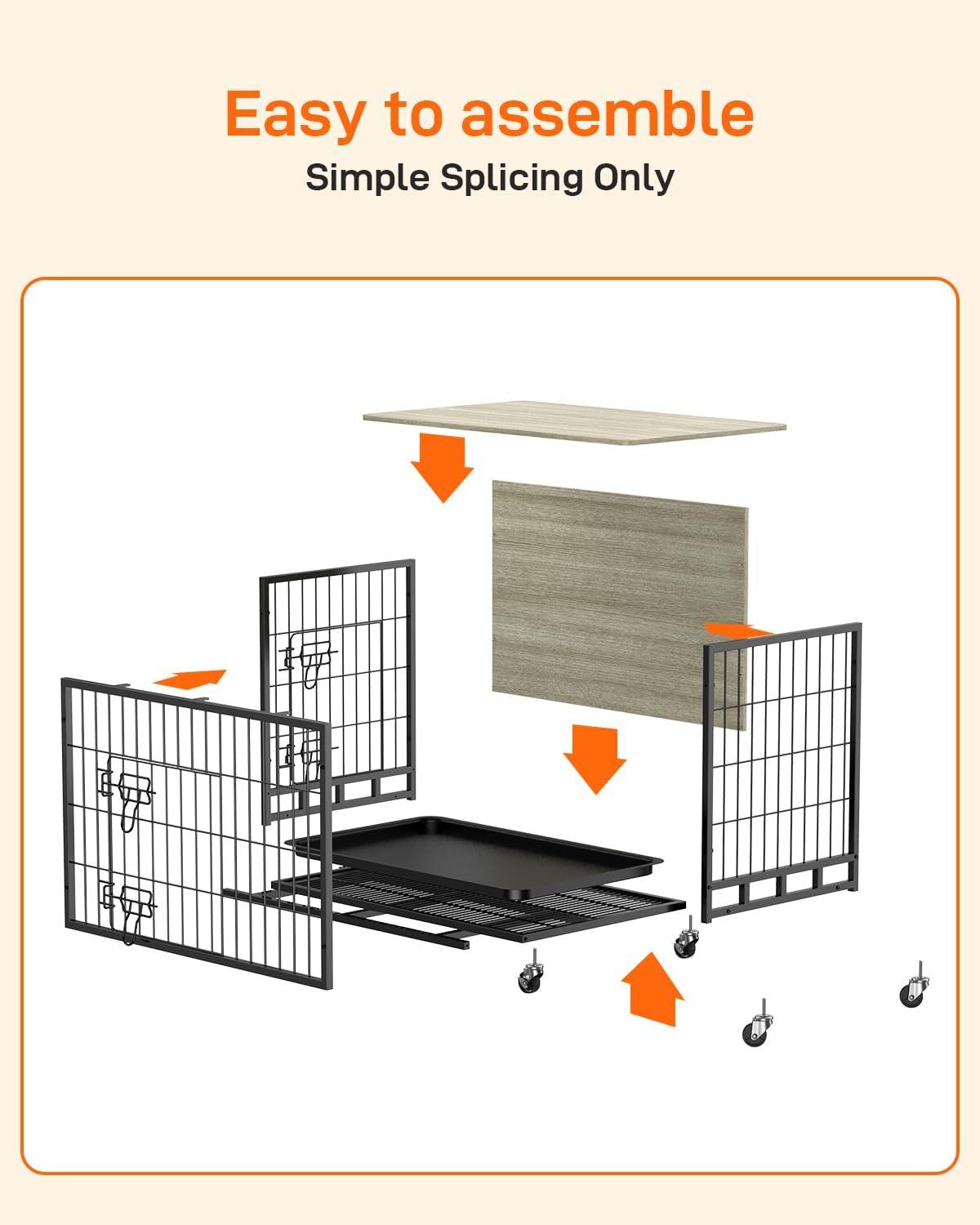 Tucker Murphy Pet™ Dog Crate Furniture, Removable Tray And Wheels