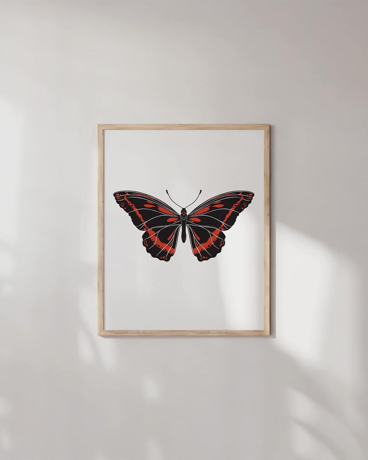 Haus and Hues Butterfly Art Wall Decor - Butterfly Prints Wall Art Modern Aesthetic Pictures for Wall, Moth Art Aesthetic Photos or Butterfly Pictures Wall Decor Moth Poster Wall Art (Unframed, 12x16)