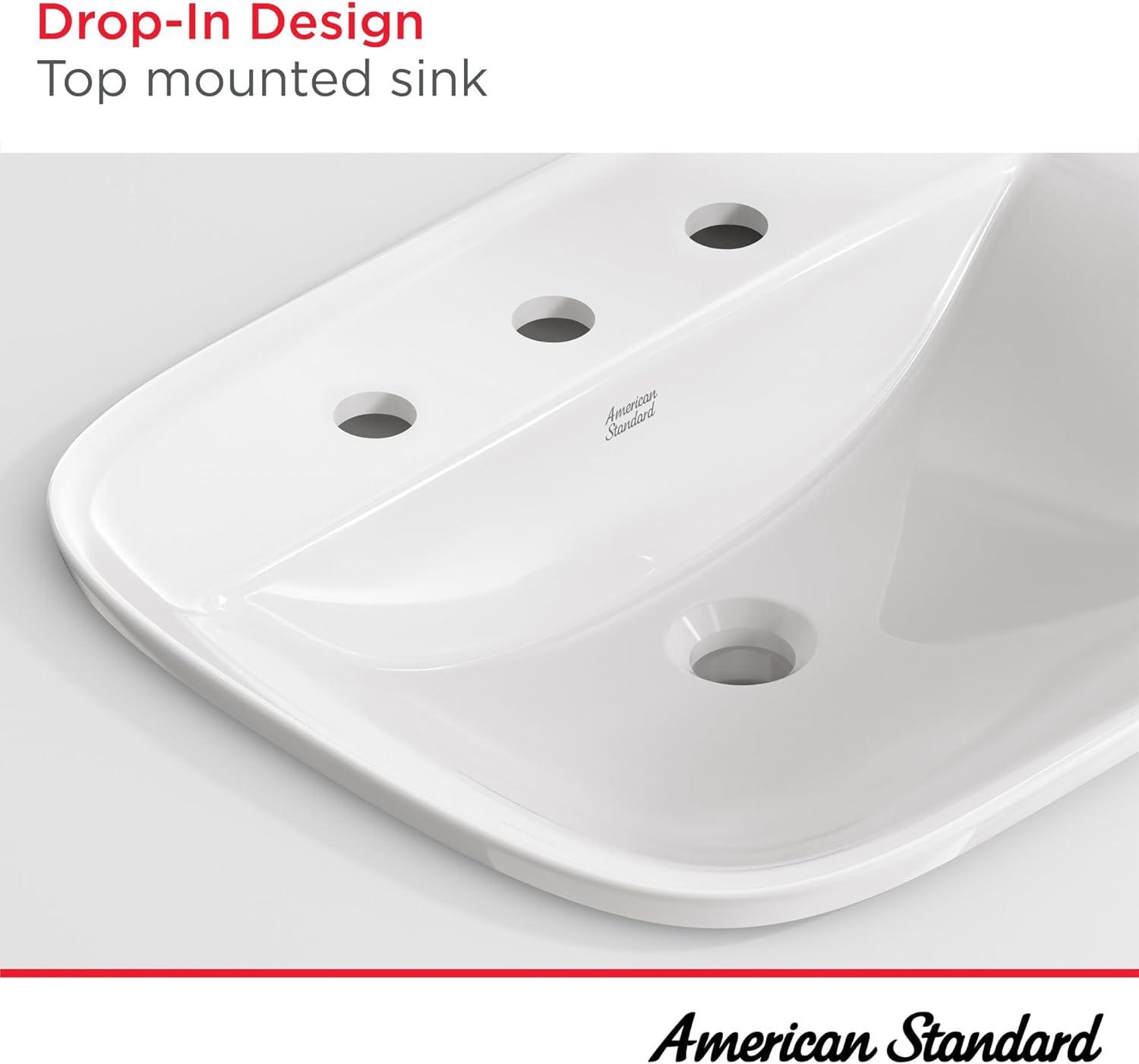 American Standard Aspirations 18'' Vitreous China Rectangular Bathroom Sink with Faucet and Overflow