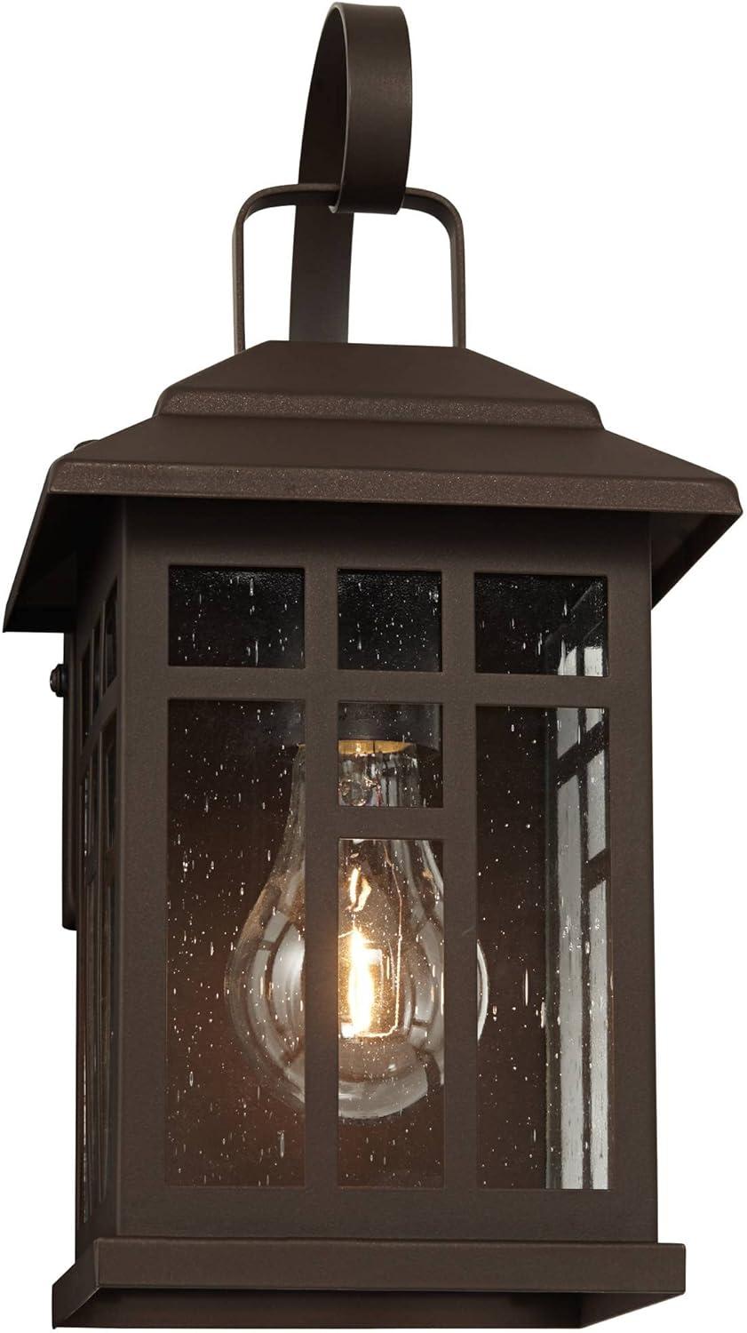 Bronze Carriage Style Outdoor Wall Lantern Set with Clear Glass