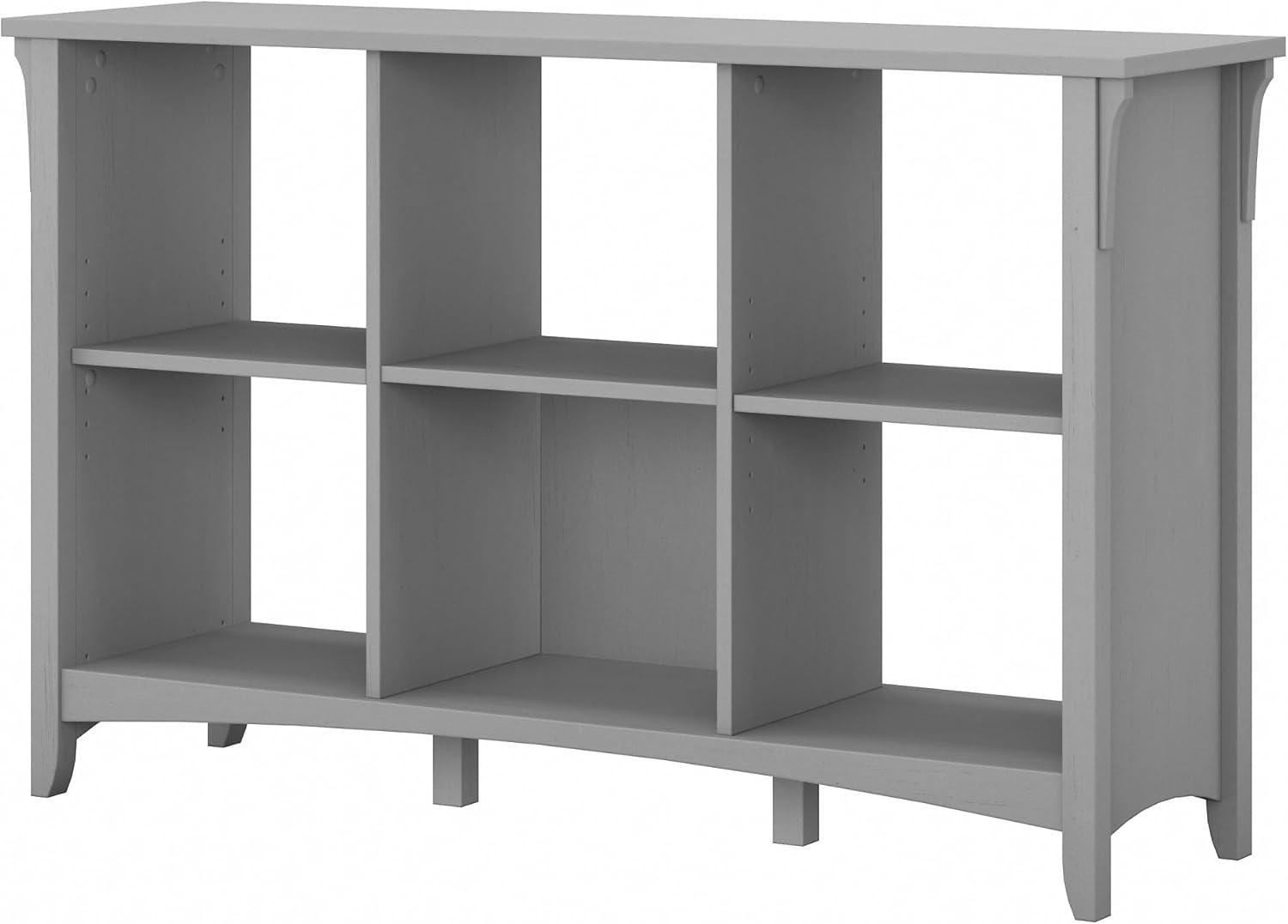 29.96" Salinas 6 Cube Organizer Gray - Bush Furniture: Mission Style Bookcase with Adjustable Shelves