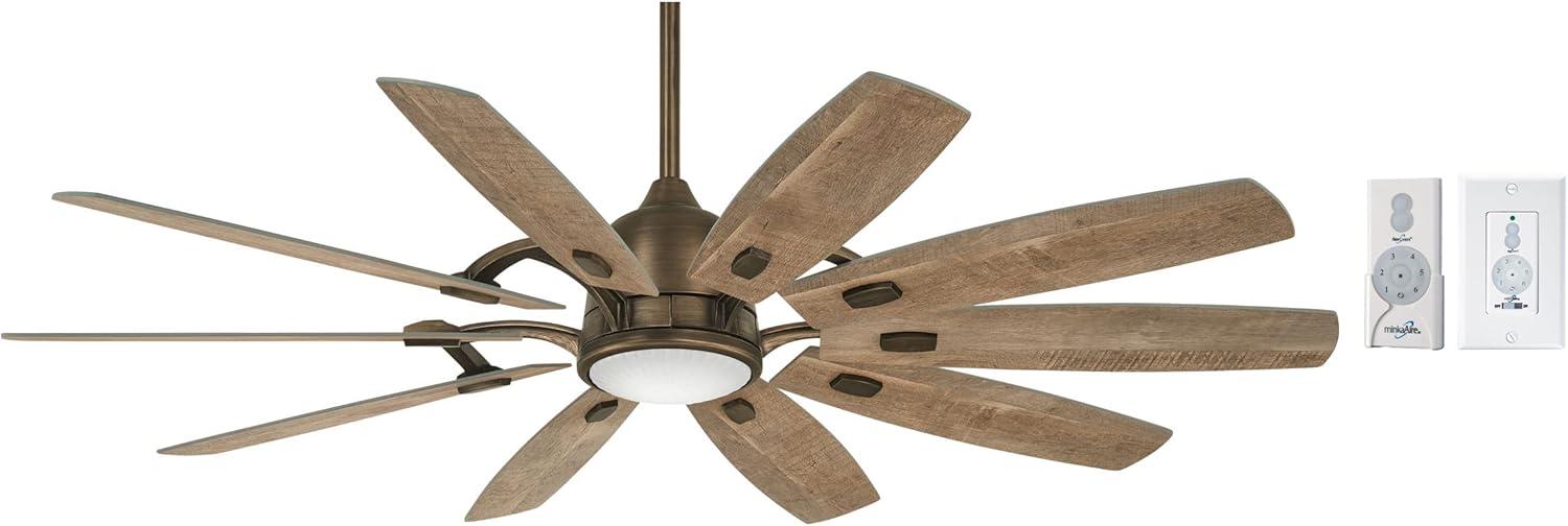 65" Barn 10 - Blade LED Smart Standard Ceiling Fan with Remote Control and Light Kit Included