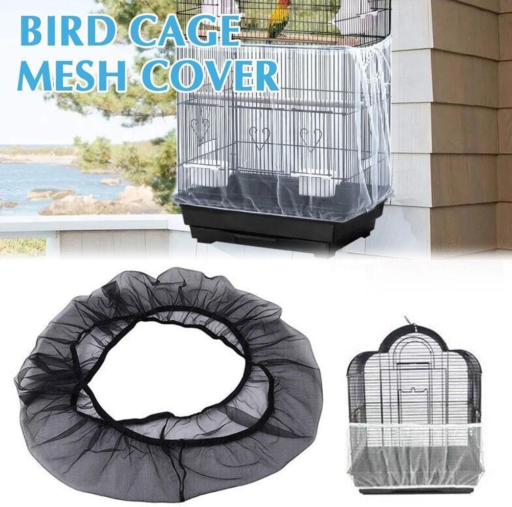 1Pc Black Small Bird Cage Cover,Small Birdcage Seed Catcher Guard Net Cover,Nylon Pet,Airy Gauze Birdcage Accessories Mesh Net,Dust,Bonsai Protection Pet Supplies