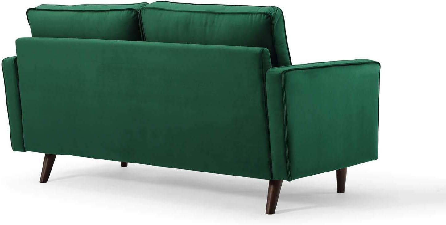 Modway Valour Performance Velvet Loveseat in Green