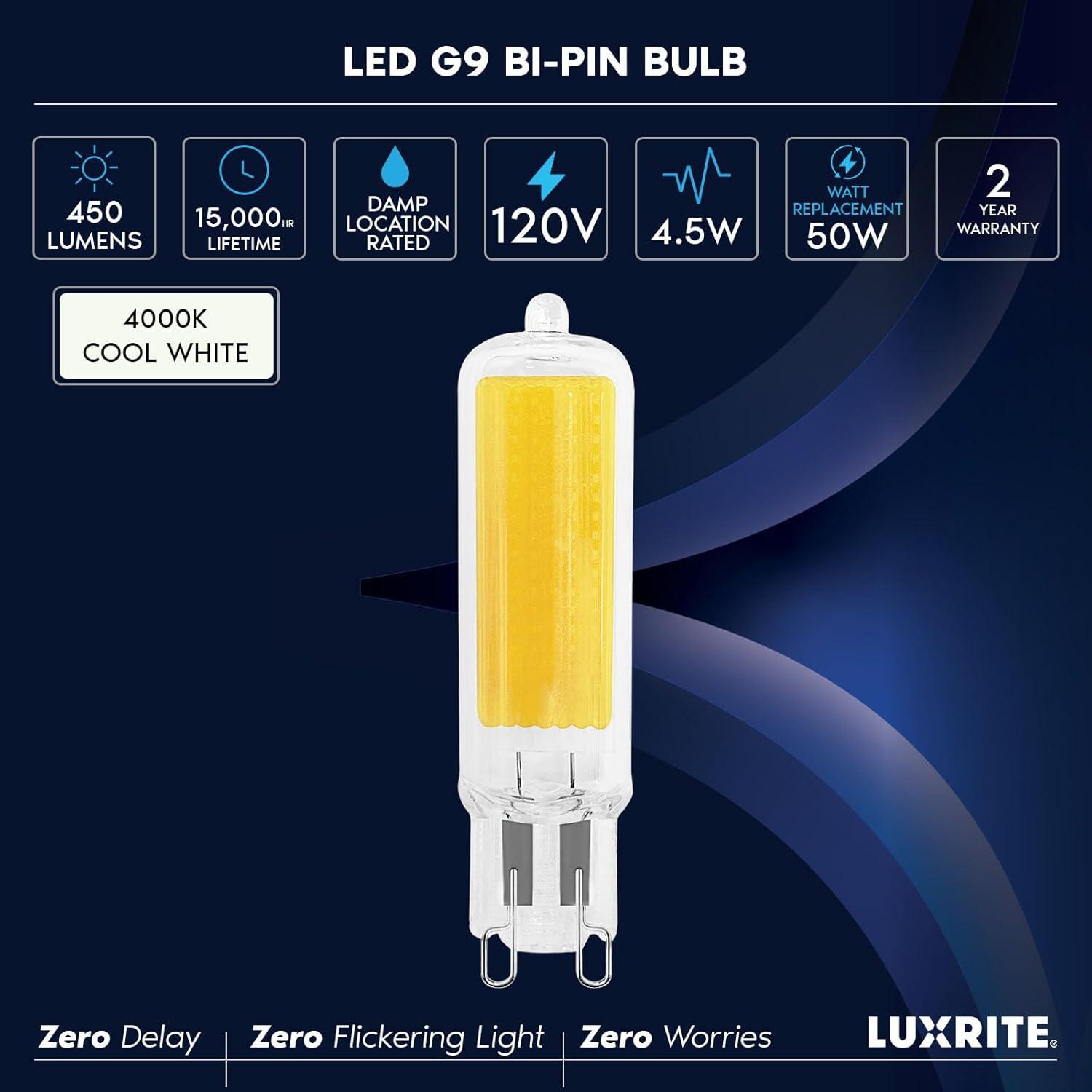 50 Watt Equivalent T4 G9/Bi-pin Dimmable LED Bulb