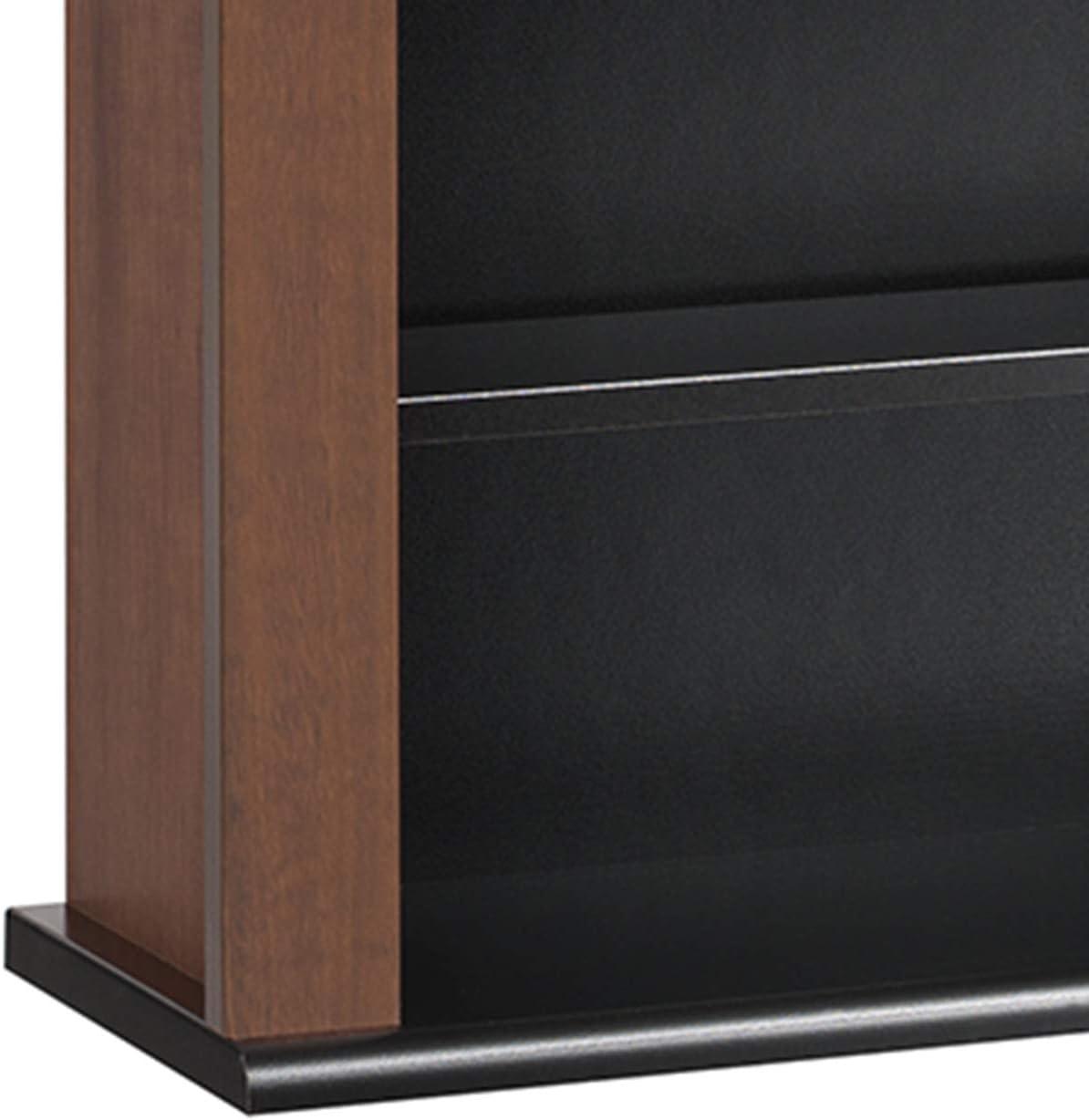 Prepac Double Floating Media Wall Storage in Cherry and Black