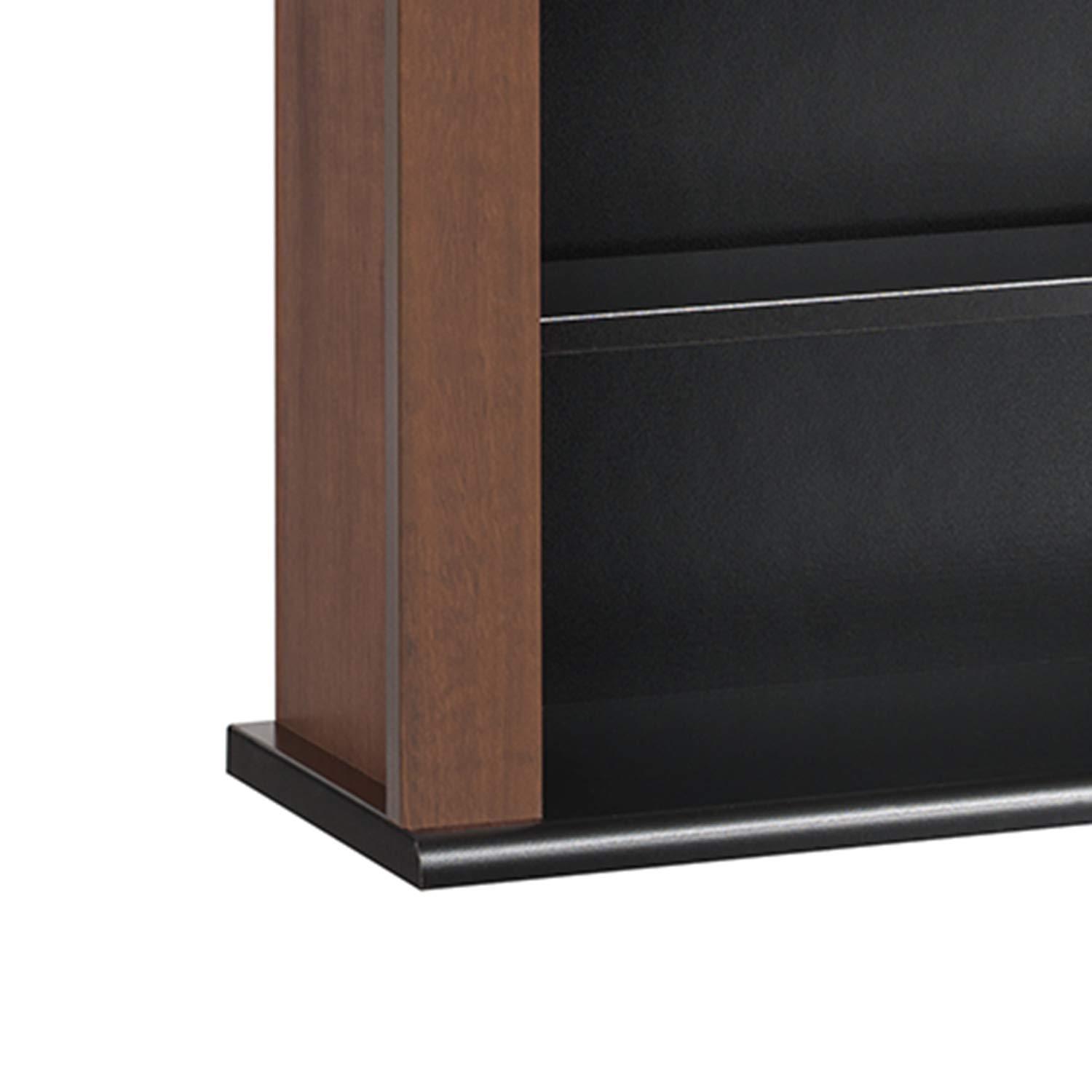 Prepac Double Floating Media Wall Storage in Cherry and Black