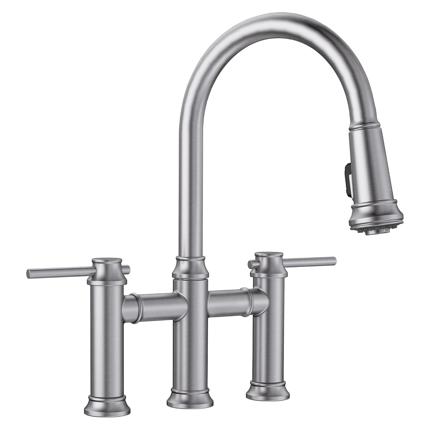 Empressa Pull Down Dual Spray Bridge Faucet