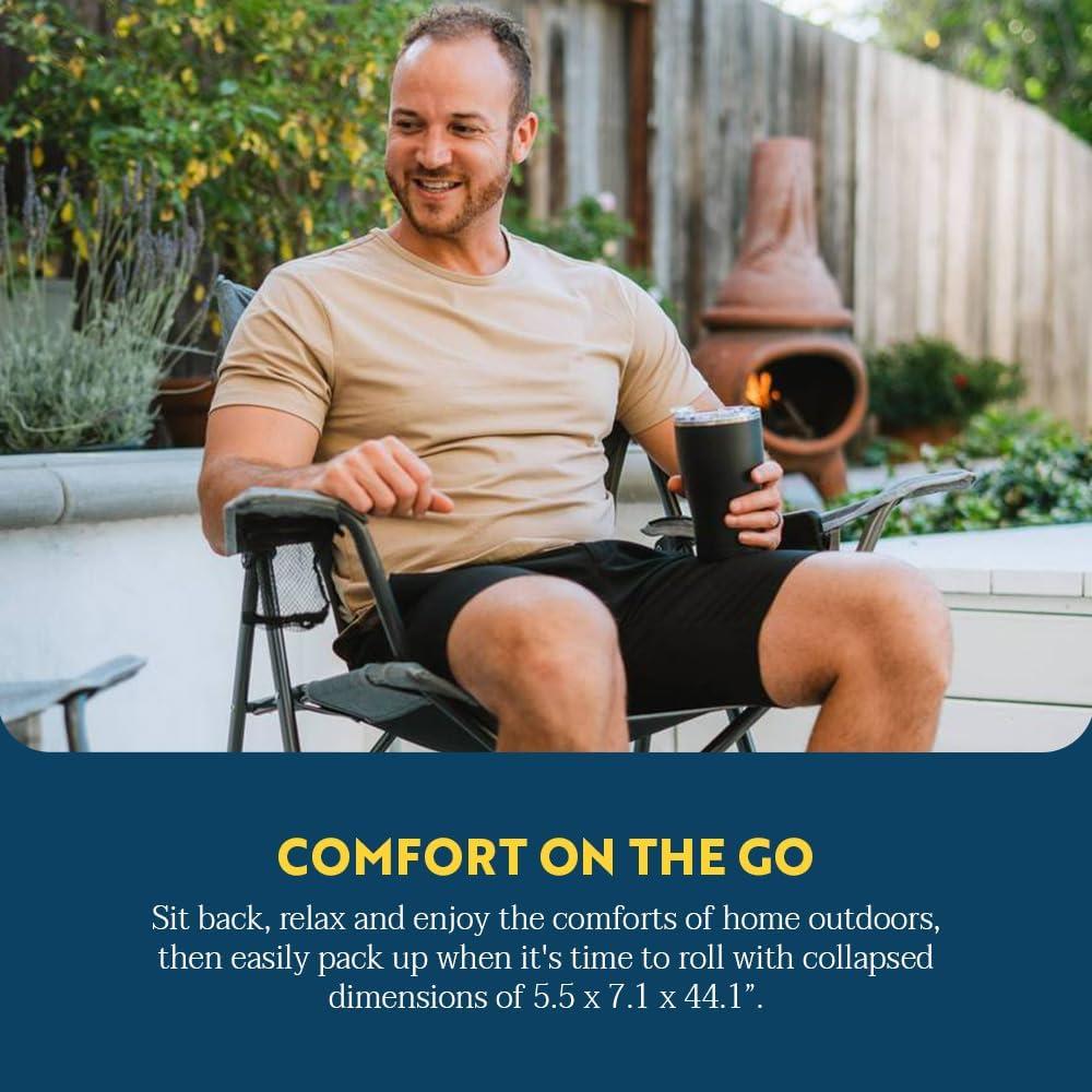 GCI Outdoor Comfort Pro Portable Folding Camp Chair with Carry Bag