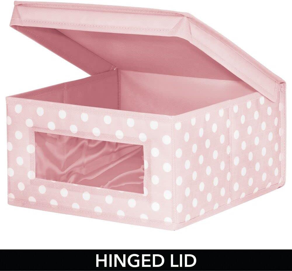 mDesign Medium Fabric Nursery Box with Lid/Window