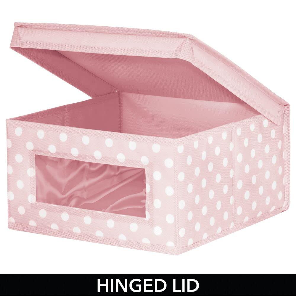 mDesign Medium Fabric Nursery Box with Lid/Window