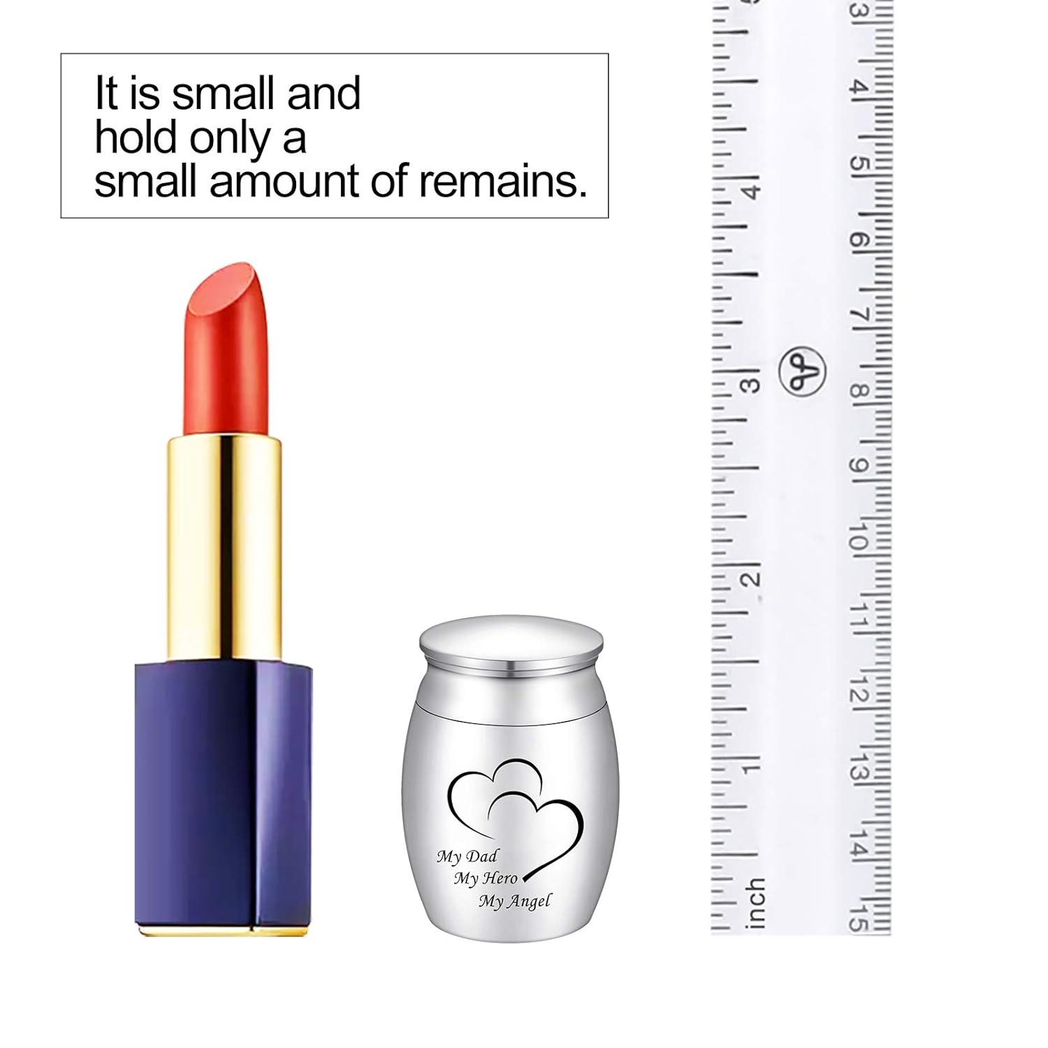 Small Keepsake Urn for Dad Mini Cremation Urns Decorative Memorial Funeral Ashes Holder Silver Engraved Stainless Steel Container for Dad Father 1.57 x 1.18 Inch-My Dad My Hero My Angel