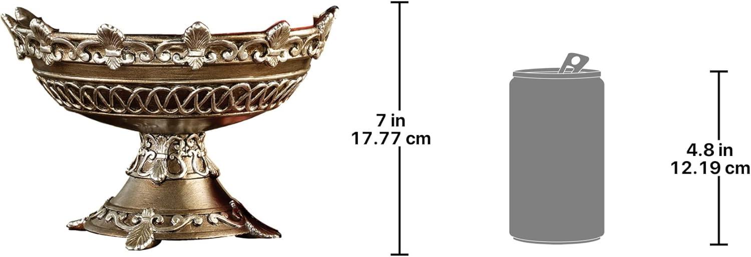 Medieval Faux Gold and Silver Centerpiece Bowl