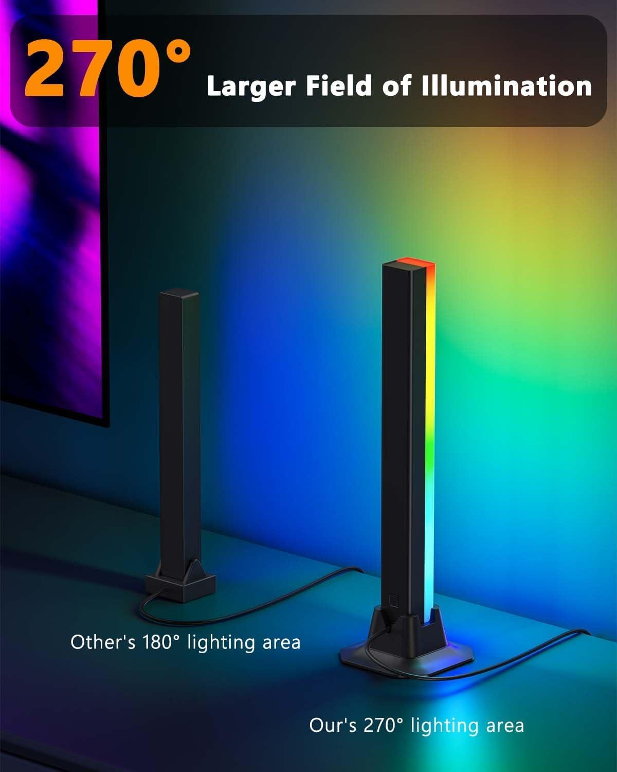 RGB Light Bars Led Light Bar with 16 Million Colors Music Sync Smart APP & Remote Control Timing Function Color Changing Ambient Lighting for Room TV Backlight PC Gaming Monitor Desk