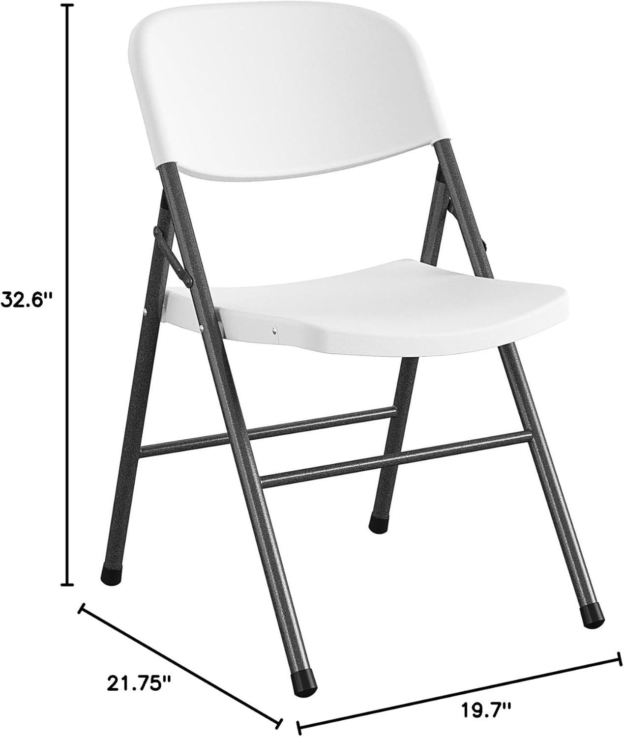 COSCO Commerical Plastic Folding Chairs, 4-Pack, White Speckle