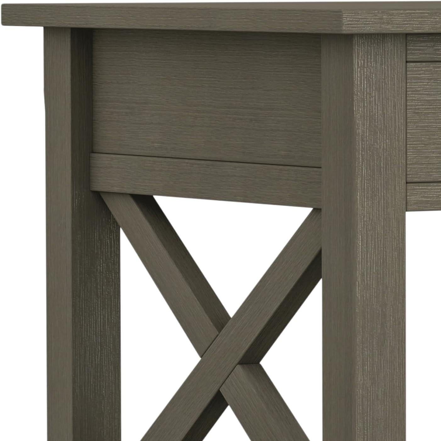 Simpli Home Kitchener Square End Table in Farmhouse Gray