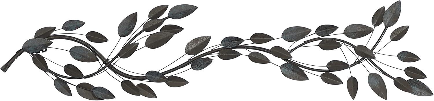 DecMode Brown Metal Leaf Wall Decor