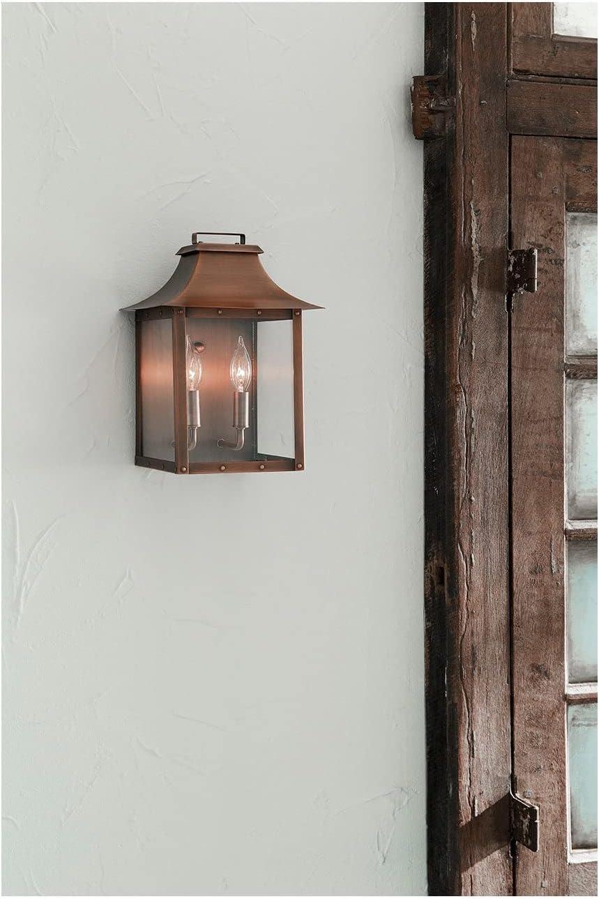 Manchester 13.5'' Copper Patina Dimmable Pocket Wall Lantern