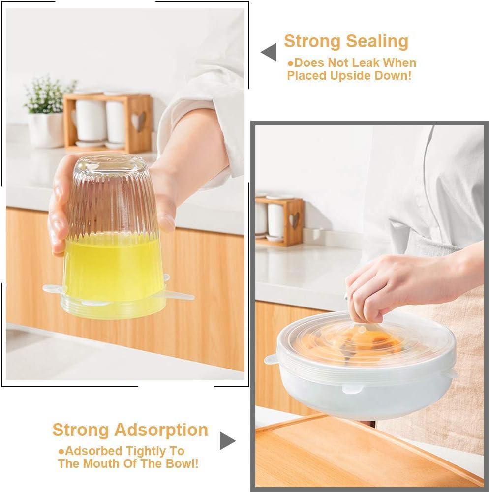 4 Pack Same Size Silicone Stretch Lids, Thicker Reusable Sturdy Silicone Container Cover, Expandable Food Storage Covers, Dishwasher and Freezer Safe, 2.56in(6.5cm)