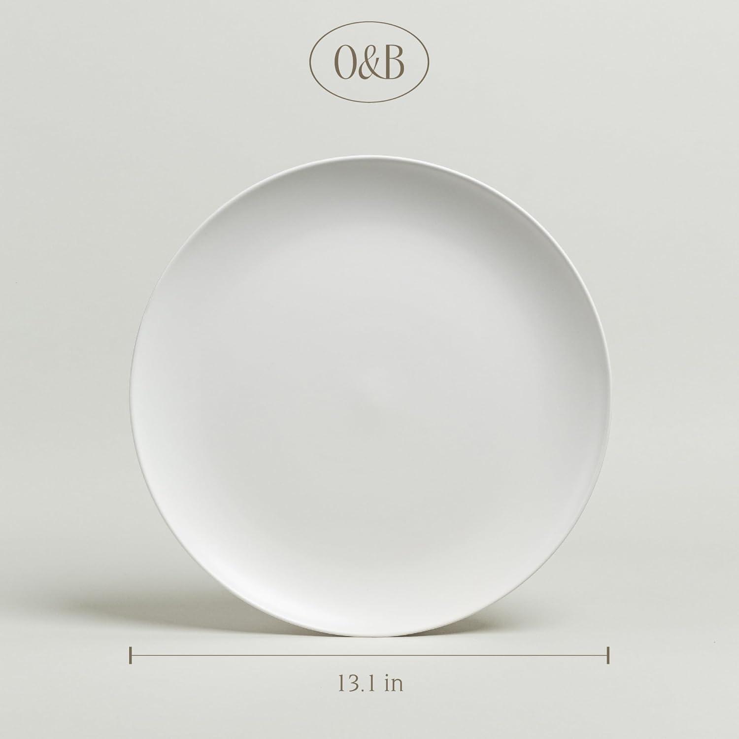 over&back Coupe Round 13" Serving Platter - Semi - Perfect for Tabletop & Décor