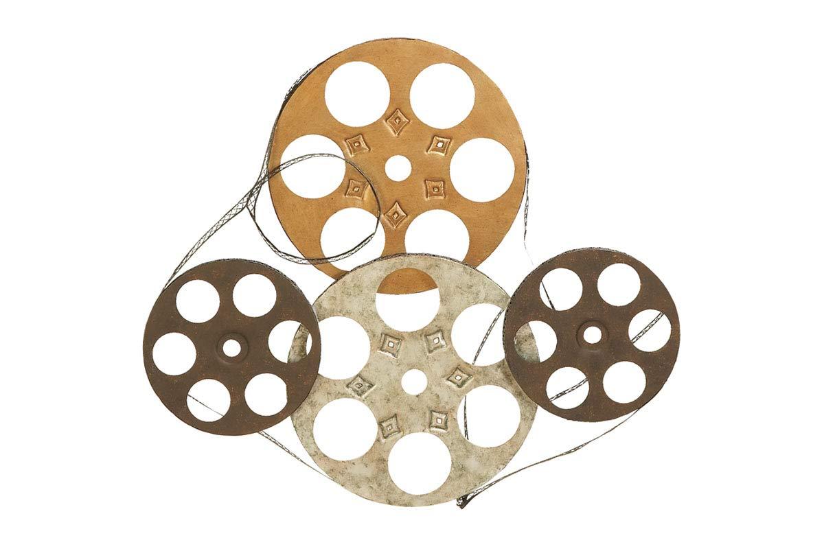 Williston Forge Metal Vintage Movie Reel Film Home Multi Colored Wall Decor