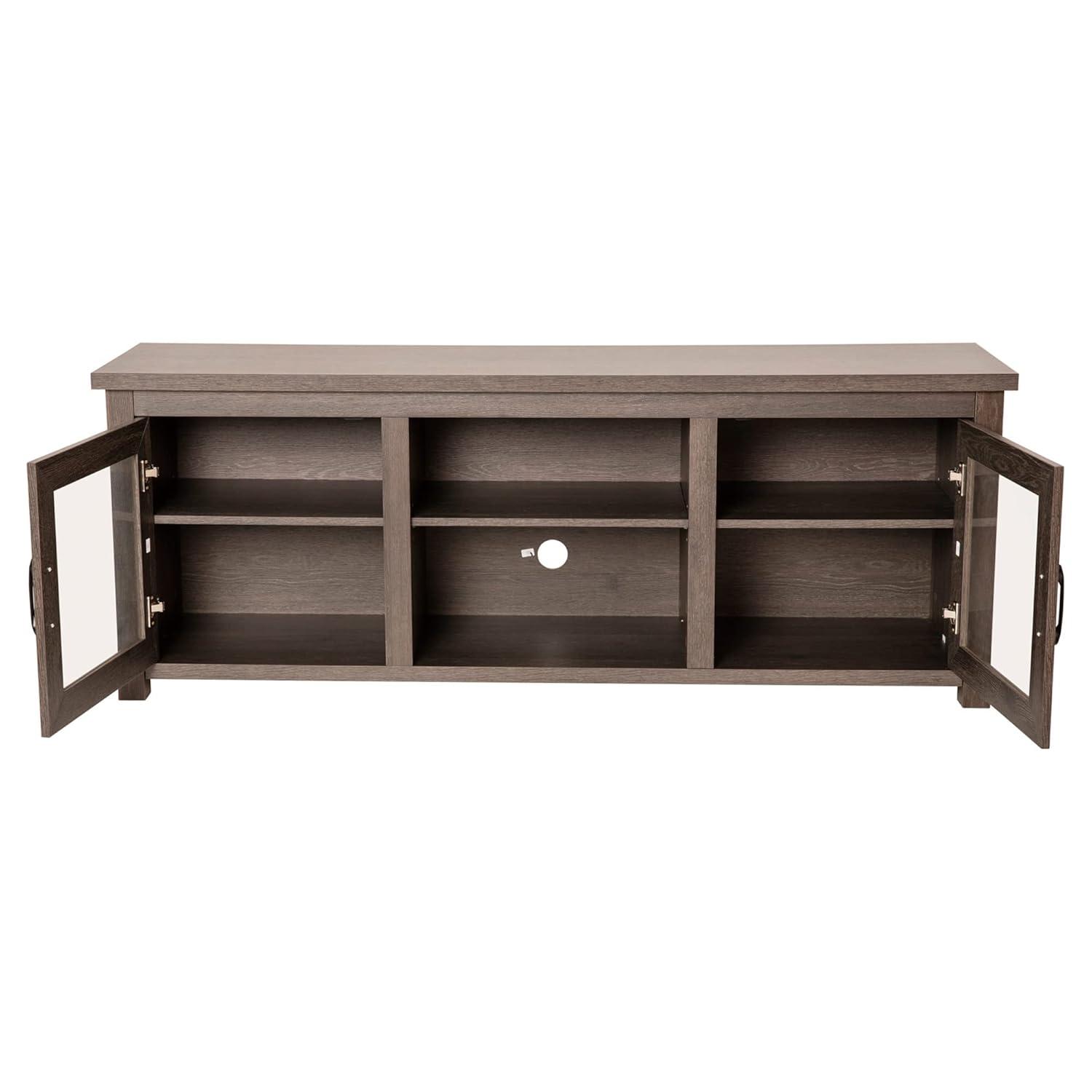 Flash Furniture Hatteras Classic TV Stand for up to 80" TVs with Glass Fronted Doors