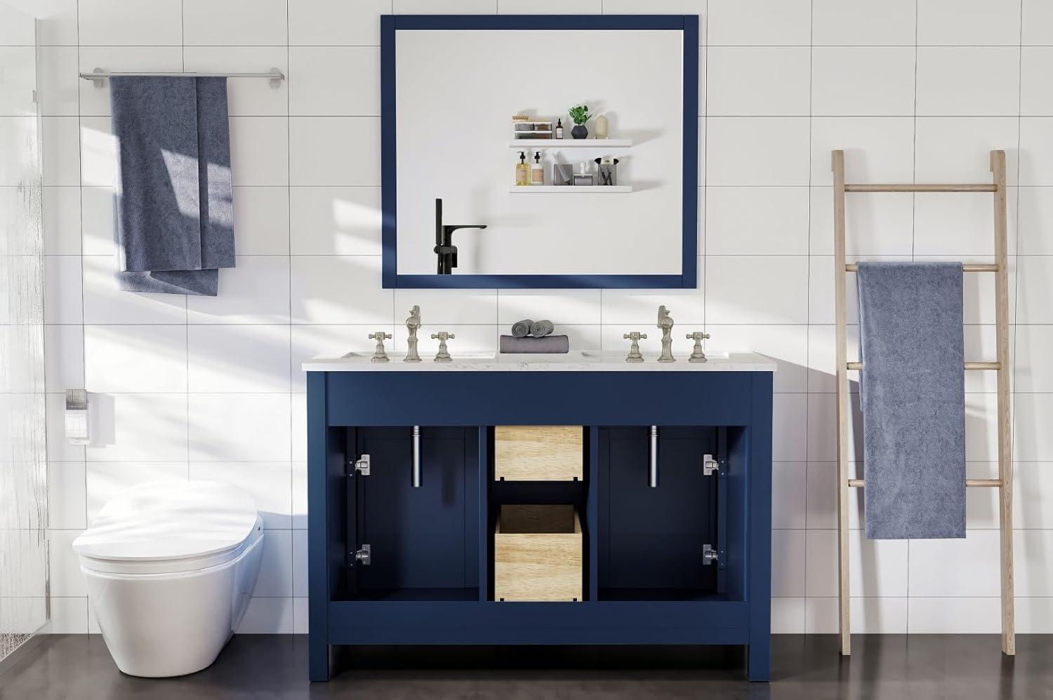 Lark Manor™ Odilion 60'' Double Bathroom Vanity with Engineered Top