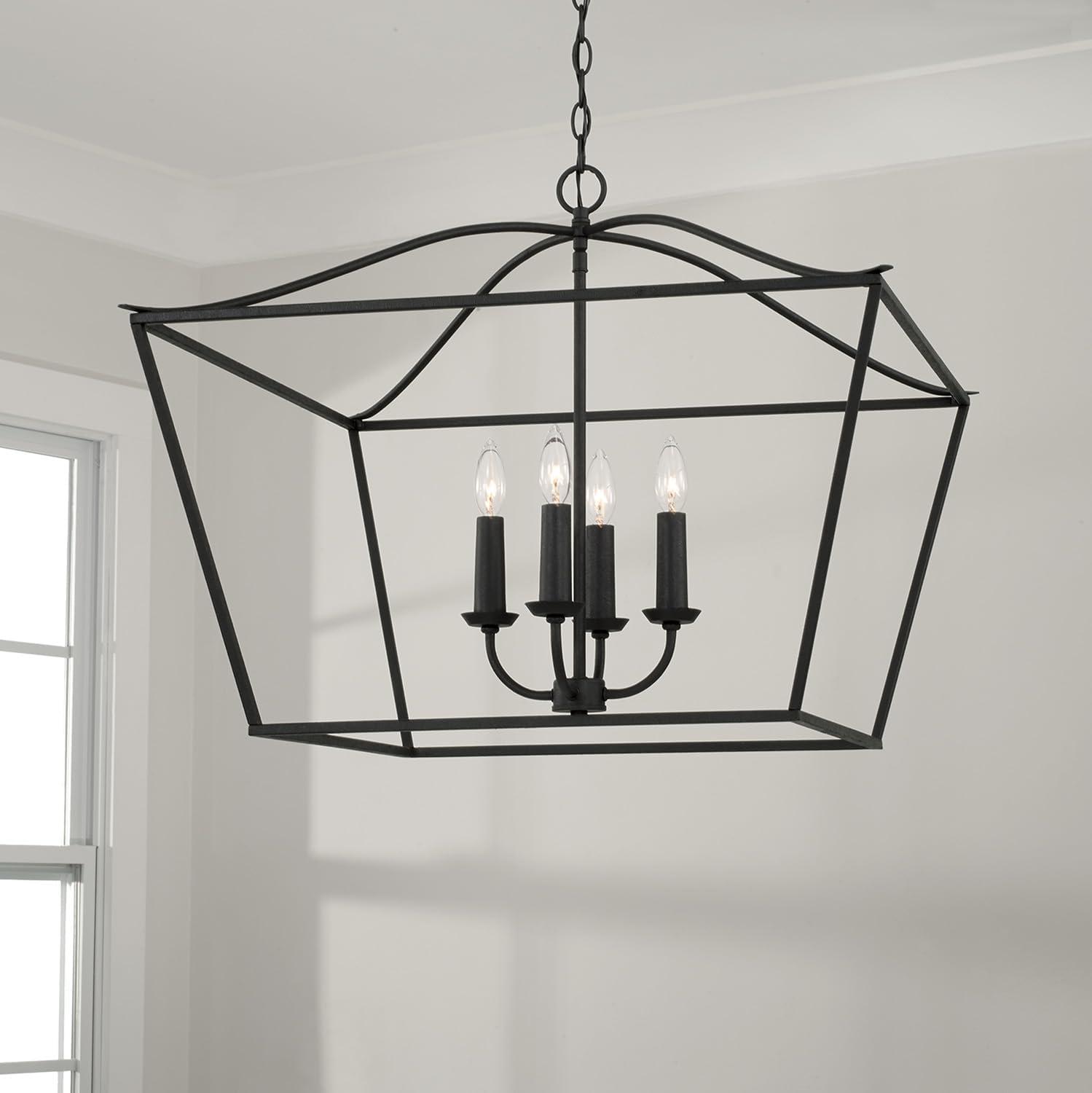 Capital Lighting Grady 4 - Light Dimmable Lantern Square / Rectangle Chandelier