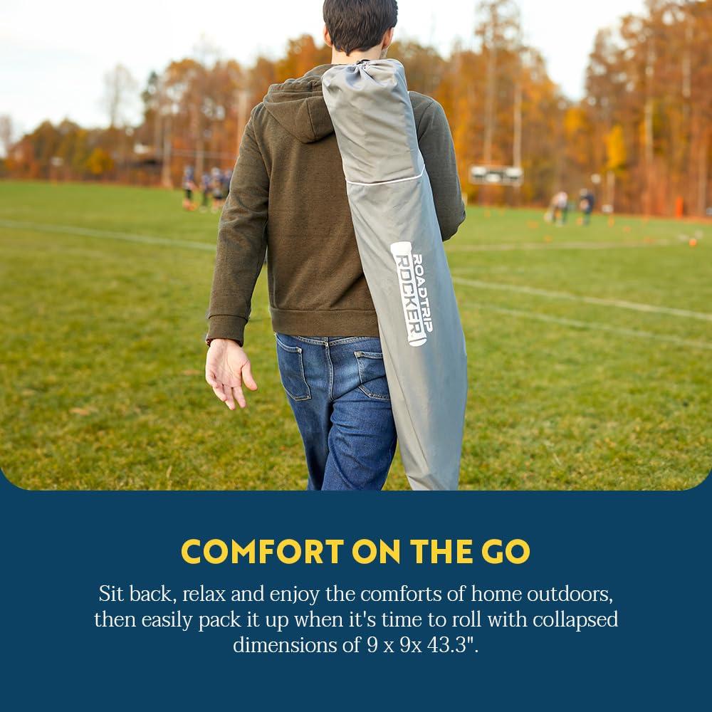 GCI Outdoor RoadTrip Foldable Rocking Camp Chair - Mercury Gray